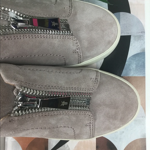 Frye Women's Lena Zip Mule Sneaker suede pink no tags NEW - Picture 5 of 7